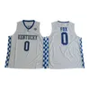 Custom XS-6XL NCAA Kentucky Wildcats 0 Fox 5 Monk 3 Adebayo John11 Wall 12 Towns 15 Cousins Anthony 23 Davis Devin 1 Booker Stitched Basketball Jersey uomo bambini