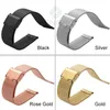 Hengrc 16 18 20 22 24mm klocka bandband Rostfritt stål Kvinnor Watchbands Silver Black Metal Armband Double Clasp Tillbehör