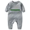 In stock newborn kids Rompers baby Boys girls Fashion designer print luxury pure cotton Long sleeve jumpsuit G007