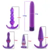 Khalesex 5 pcSset Vibrador anal silicone adulto brinquedos para adultos para mulheres brinquedos de plug plug para casais Gancho de dedo masturbador S10189738044