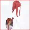 Andere evenementenfeestje voorraden Anime Chainsaw Man Makima Cosplay Wig Rose Red Twist Braid Hair Synthetische pruiken Hoge temperatuur zachte zijde