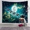 Christmas tapestry watercolor Christmas tree printing bedside hanging cloth bedroom background cloth wall decoration cloth 210609