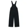 Nbpm Spring Women's Clothing Denim Overalls Wide Leg Jeans Woman High Waist Baggy Trousers Black Pants Boyfriend 210529