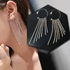 Screw Back Sweet Exquisite Sparkling Zircon Tassel Clip On Earrings No Pierced Rhinestone Ear Cuff Clip Earring For Women Jewelry