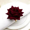 Handgjorda Faux Rose Servett Ringar Flower Serviette Holder Guld Ring Alla hjärtans dag Julbordsutrustning Dinning Table Party Decoration Festlig Accessries GW1KAXX