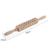 Noel Rolling Pin Kazınmış Oyma Ahşap Kabartmalı Rolling Pin Mutfak Aracı Hamur Köpek Baskı Ayak İzi Oyulmuş Rulo