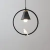 Hanglampen Noordelijke vogellamp Moderne ijzeren kunstringlichten voor kinderkamers Hangende bed LED E27 Home Decor Licht bevestigd