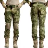 Roupos de tracksuits de camuflagem tática masculina roupas uniformes de uniforme de traje homens US Army Combate camisa de calça de carga de joelheiras