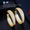 Super Luxe Micro Pave Cubic Zirconia Steen Ronde Grote Gouden Hoop Oorbel voor Dames Mode Dubai Bridal Sieraden CZ793 210714