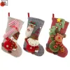Knitted Wool Large Stockings Santa Claus Snowman Deer Christmas Socks Gift Bag Fireplace Decorations CO25 mok1