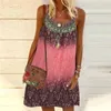 Casual Kleider Sommer Frauen Kleidung Westen Druck Leibchen Lose Ärmelloses Sommerkleid Für Weibliche Sling Boho Trägerlosen Kleid