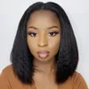 Brazilian Yaki Straight Human Hair Wigs Remy Short Middle U Part Bob Wig Glueless 150% Density