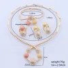 Bridal Gift Nigerian Wedding Necklace Jewelry Set Brand Woman Fashion Dubai Gold Colorful Crystal Jewellry Sets