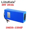 LiitoKala 48V 20ah 18650 13S6P 電動自転車バッテリーパック 20A BMS 54.8v リチウム電池バイク電動スクーター