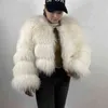 Beiziru Real Raccoonシルバーファーコートプラスサイズの服自然な冬の女性ラウンドネック暖かい厚いスタイルプラスサイズ211122