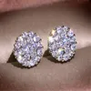 Nouveaux amis d'arrivée 18K Boucles d'oreilles plaquées orlles grandes boucles d'oreilles en diamant pour femmes boucles d'oreilles en zircon blanc254r