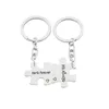 Keychains 2 Piece Set / Fashion Geometric Irregular Puzzle Keychain He Will Always And Her Forever BFF Key Chain Friendship Jewelry Gift