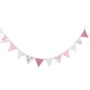 Party Decoration Nordic Style Flower Flag Pennant Vintage Cotton Tyg Bunting Banner Garland för födelsedagsbröllop hem