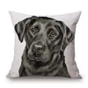 Yastık / Dekoratif Yastık Airedale Terrier Yastık Örtüsü Labrador Köpek Collie Yastık Dekor Bej Keten Beyaz Polyester 45x45 cm Kanepe Sandalye