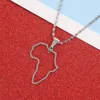 Hänghalsband rostfritt stål afrikansk karta halsband trendig av Afrika kontinent kedja smycken9791714