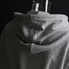 TWOTYLE Hollow Out Gray Sweatshirt For Women Hooded Collar Long Sleeve Fake Two Casual Short Tops Female Fashion Fall 210809