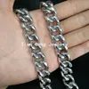 Chaînes 8 ''-40'' 15mm couleur argent/or 316L acier inoxydable brillant gourmette lien colliers incroyable bijoux pour hommes