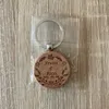 Beech Wood Keychain Hänge DIY Blank Gravering Nyckelringar Bagage Dekoration Keining Creative Present Nyckelring