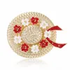 Koreanska Fashion Hat Brosch Creative Flower Bow Broscher för kvinnor Emalj Pins Smycken Tillbehör