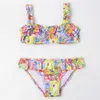 Wielo- styl dziecięcy dziewczęta bikini zestaw druku strój kąpielowy strój kąpielowy lato dzieci biquini infantil kostium kąpielowy A369 210625