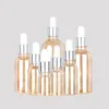 Bottiglie di stoccaggio Barattoli 5-100ML Contagocce oro Vetro Coperchio argento Liquido cosmetico per pipetta essenziale Ricaricabile 20p