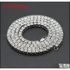 Tennis guldkedja 1 rad simulerad diamant hip-hop halsband 18 tum 20 tum 24 tum 30 tum hip hop mens ton iced qylrhm turhat