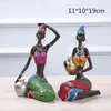 Vilead 19 cm 22cm żywicy etniczne styl afrykański figurki piękno kreatywny rocznika dekoracji dekoracji ozdoby do domu prezent 211105