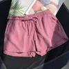 Dames shorts zomer casual solide tabelstring shorts hoge taille losse shorts voor meisjes zachte coole vrouwelijke korte S-3XL 210308