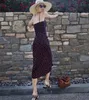 Letnie paski spaghetti sexy sukienka vintage boho czarny kwiatowy długie kobiety dorywczo es elegancki szata femme koreański vestidos 210623