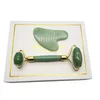 H￶g quanlity Dongling Jade Roller Massager med presentf￶rpackning Naturlig brusfri rullande anti-aging v Face Beauty Heathy Care Tool