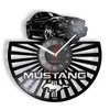 Wall Clocks Wild Horse Speed Car Logo Record Clock Auto Garage Decor Sport Watch Silent Non Ticking Driver Gift