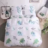 Постилочные наборы домашнего набора Pinkgrey Leaf Leaf Linen 3 или 4 %/Set Peedsepe Cover Blue Bird Stripe Prodeclothes Plesets