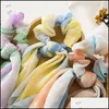 Pony Tails Jewelry Jewelryribbon Scrunchie Chiffon pannband slipsfärgning Skrapiga elastiska band Rummiband Kvinnor Ponytail Holder Hair Aessory