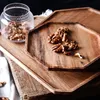 나무 다각형 차 트레이 친환경 나무 식기 요리 과일 디저트 접시 케이크 비스킷 팔레트 홈 주방 용품 BH5260 Tyj