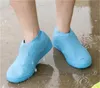 Couvre-chaussures en silicone imperméables réutilisables Bottes imperméables unisexes Couvre-chaussures antidérapants Épais résistant à l'usure Portable Pluie extérieure Utile 130 V2