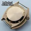 45mm rose gold watch case sapphire glass black bezel black chapter ring fit NH35 NH36 movement