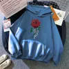 Hand With Red Rose Print Sweatshirs Mens Hoodie Fashion Oversize Hip Hop Streetwear Casual Loose Vintage Clothes Mens Hoodies H1227