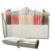 38 pezzi/set di pennelli per artisti in setole di capelli di nylon con custodia in tela Forniture artistiche in legno per pittura ad acquerello acrilico ad olio