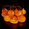 1,5m 10 Światła Halloween LIKA LED Dyni Nietoperz Ghost Lighting Garland na horror Halloweenday wakacyjny dom i dekoracje na zewnątrz D1.5