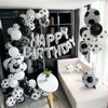 Wegwerp Dinware Football Schrijf voetbaljongen Verjaardagsfeestje Cup Plaat servies Sets Baby Shower Decoration Supplies Ballon Set