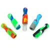Smoke Pipe Silicone Colorful Portable Hookahs Tip Holder Shisha straight pipes with metal tips
