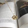 LouLeur collana girocollo in argento sterling 925 con ciondolo a raggiera rotondo in oro con design alla moda per gioielli con ciondoli da donna Q0531