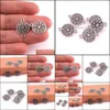 قلادات المعلقات 22944 100pcs عتيقة خمر Sier Round شقرا الزنك سبيكة اليوغا سحر 14*20mm موصل om قلادة Fit DIY اليهود اليهودي