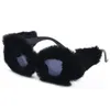 Solglasögon Fuzzy Cat Eye Women Black Märke Designer Oversized Sun Glasses Kvinna Funny Party Eyewear Mode Tillbehör