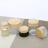 5g 10g 15g 20g 30g 50g Frosted Glass Jar Face Cream Bottle Cosmetic Makeup Lotion Storage Container Jars with Wood Grain Cover